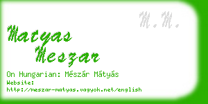 matyas meszar business card